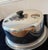 Jeanette Glass Anniversary Cake Plate With Stainless Steel Cover For Sale - Image 11 of 12