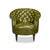 Upholstered in rich, top-grain British Green leather, its elegantly curved barrel back is adorned with deep button...