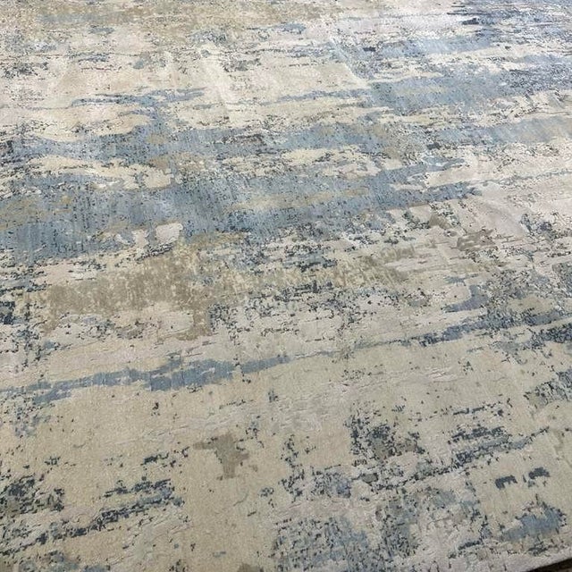 Contemporary Nepal Rug, Handspun Wool Abstract Design, 10x14 For Sale - Image 4 of 5