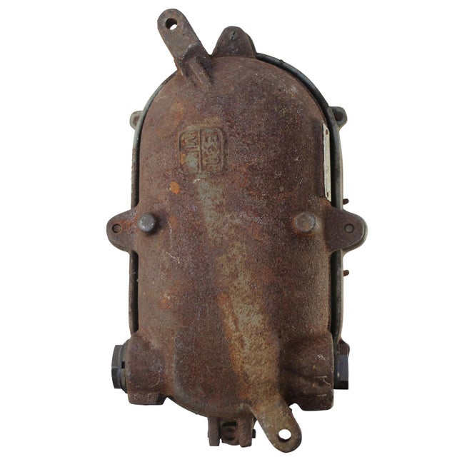 Cast Iron and Glass Wall Lamp For Sale - Image 4 of 5
