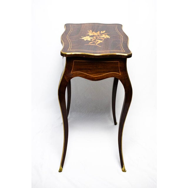 Beige Dressing Table in Fruitwood and Wood Marquetry, 1890s For Sale - Image 8 of 14