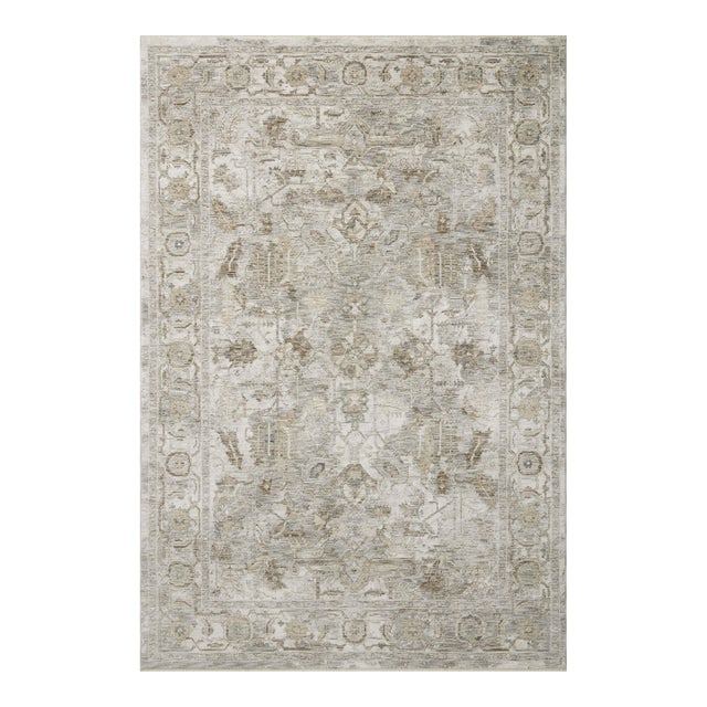 Amber Lewis x Loloi Honora Grey / Taupe 5'-3" x 7'-9" Area Rug For Sale