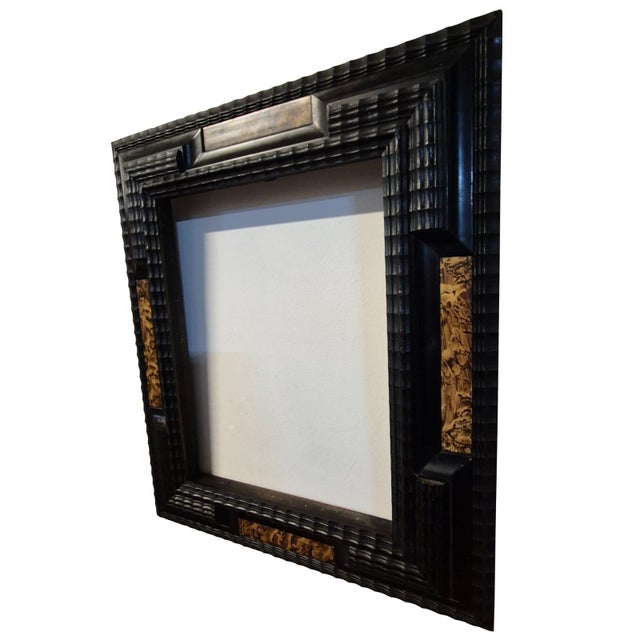 Wood Antique Italian Guilloché Wooden Frame with Burr Wood Inlays, Late 19th-Early 20th Century For Sale - Image 7 of 9