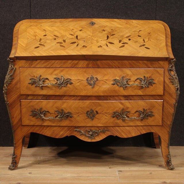 1960s 20th Century French Inlaid Bureau, 1960s For Sale - Image 5 of 13
