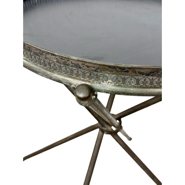Vintage Italian Style Folding Guéridon Cocktail Tray Table For Sale - Image 11 of 12