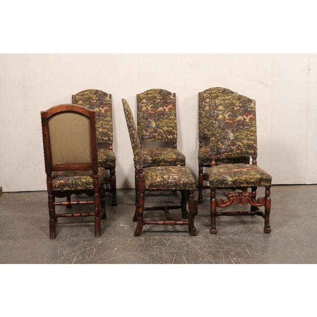 Brown Early 20th Century French Renaissance Style Side Chairs - Set of 6 For Sale - Image 8 of 10