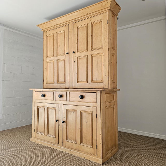 English Antique English Pine Housekeeper's Cupboard - Circa 1880 For Sale - Image 3 of 15