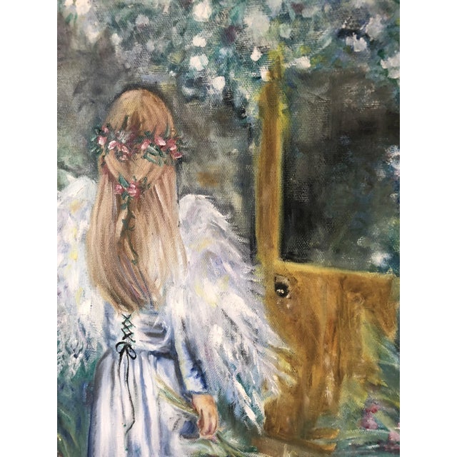 Modern Young Girl Portrait Acrylic on Canvas Painting Signed Kimberly Van Rossum For Sale - Image 3 of 10