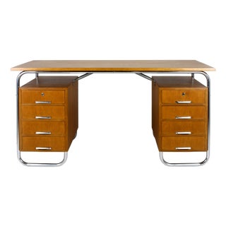 Bauhaus Tubular Steel Desk from Mücke-Melder, Czechoslovakia, 1930s For Sale