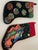 Two vintage 20 th c gorgeous Christmas stockings embroidered, beaded and with sequins on velvet.