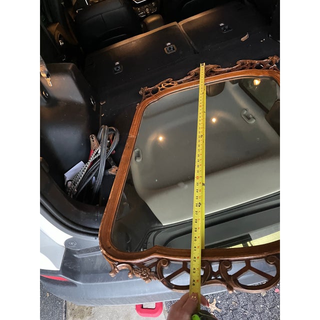 Wooden Carved Basket Mirror For Sale - Image 9 of 11