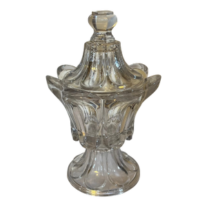 Antique Early 19th Century American Classical Boston & Sandwich Flint Glass Urn Form Sugar Bowl