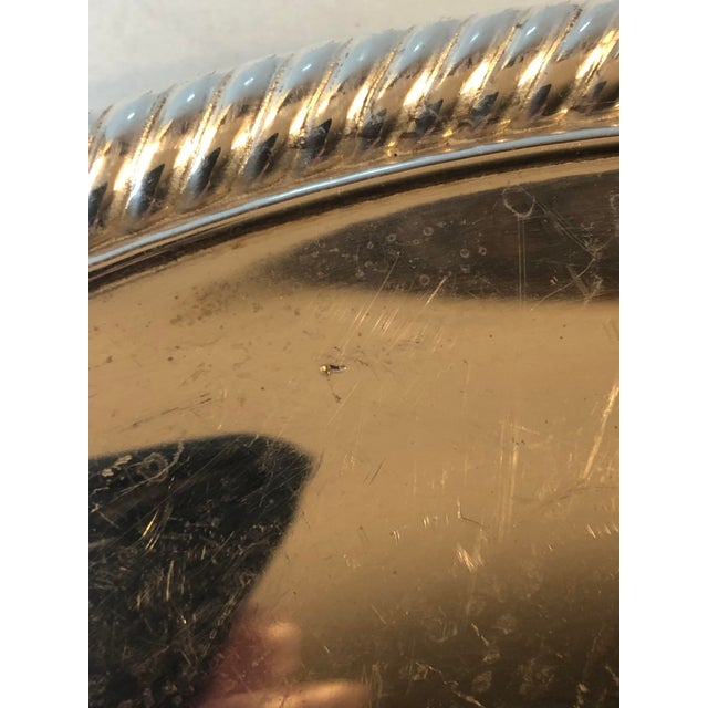 Mid-Century Modern Vintage International Silver Round Serving Tray For Sale - Image 3 of 8