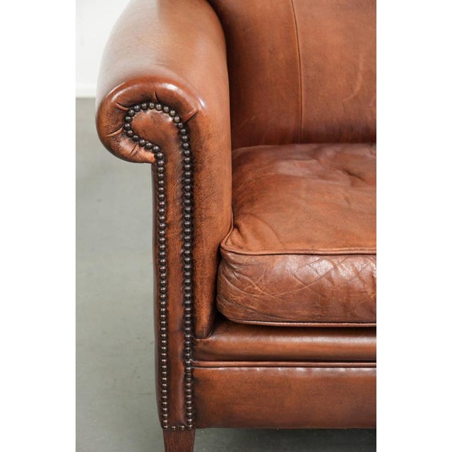 Vintage Sheepskin Armchair with Decorative Studs For Sale - Image 9 of 15