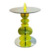 Abacus Glass Tea Table by the Drawing Room Atl in Finish Canary Yellow - Size: Tall / Gueridon - Modern Sofa Table in Colorful Yellow Glass For Sale
