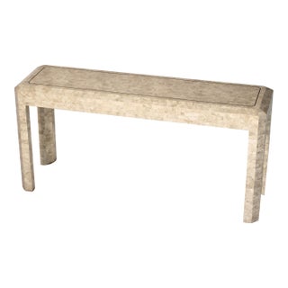 1980s Postmodern Tessellated Stone Style Console Table For Sale