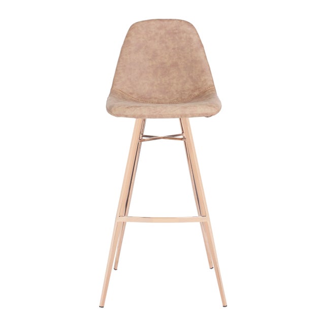 Modern Barstool in Brown & Copper For Sale - Image 9 of 9