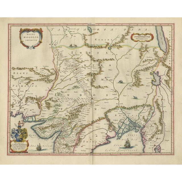 Imperial Mughal India Map from Blaeu, 1642 For Sale - Image 4 of 13