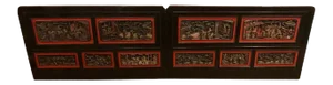 Late 19th Century Chinese Carved Panels/ Twin Headboards - a Pair