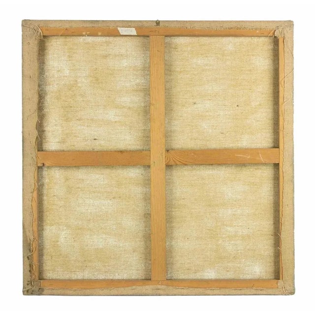 Contemporary Luigi Campanelli, Geometric Composition of Man, Original Mixed Media on Canvas, 1980s For Sale - Image 3 of 4