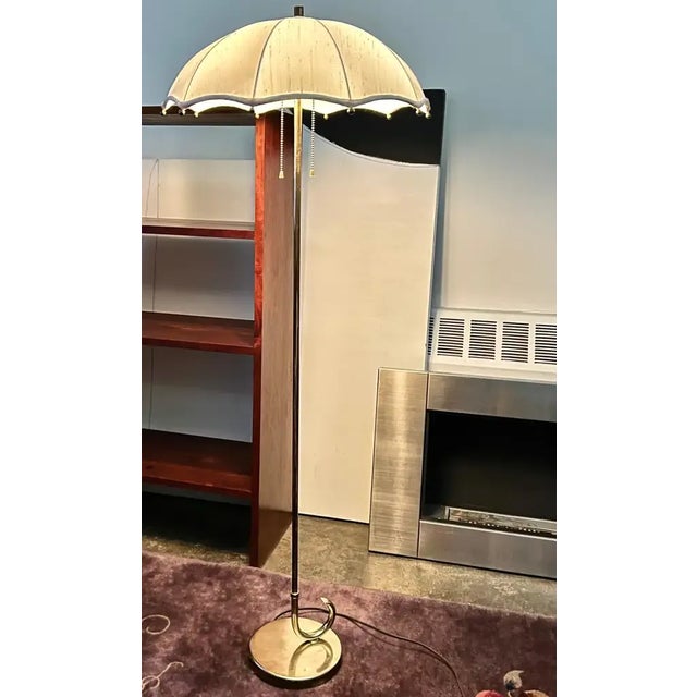 Gilbert Rohde Gilbert Rohde for Mutual Sunset Lamp Company Brass Umbrella Floor Lamp, 1930s For Sale - Image 4 of 8