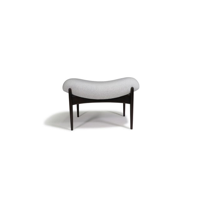 Mid 20th Century Restored Ib Kofod Larsen Highback Lounge Chair and Ottoman in New Fabric For Sale In San Francisco - Image 6 of 14