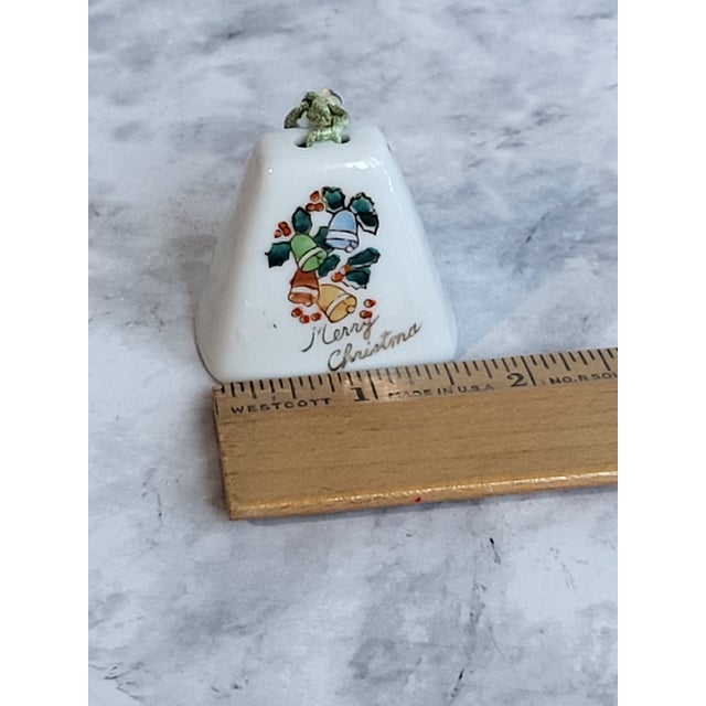 1950s Porcelain Christmas Ornament Bell For Sale - Image 9 of 10
