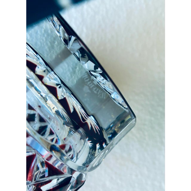 1980s Waterford Lismore Ruby Red Double Old Fashioned Crystal Glasses - A Pair For Sale - Image 12 of 12