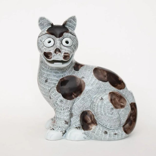 Rare fine vintage porcelain reproduction of a rare bisque Chinese Export night lamp as statuette from The Nelson...