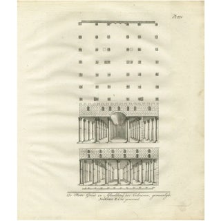 Pococke, Hall of Joseph's Granaries in Egypt Floor Plan and Elevation, 1776, Engraving For Sale