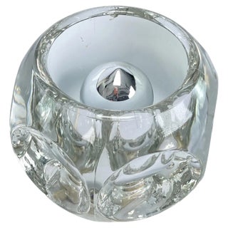 Glass Ice Cube Desk Lamp attributed to Peill & Putzler, 1970s For Sale