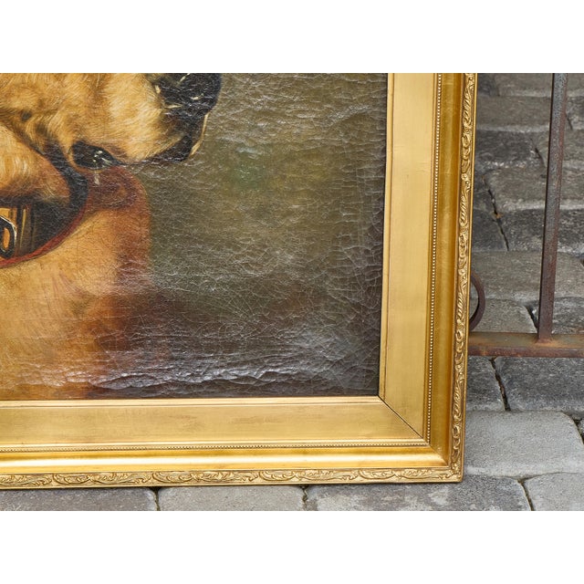 Brown Victorian Oil Portrait of a Bloodhound Titled Odino, After Landseer, 1875 For Sale - Image 8 of 12