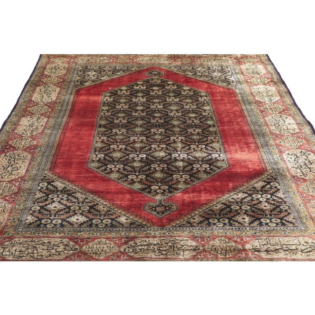 Mid 20th Century Vintage Persian Silk Qum Rug, 04'07 X 07'04 For Sale - Image 4 of 9