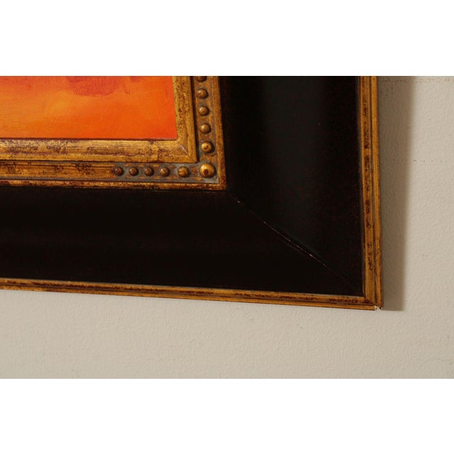 Red Abstract Expressionism Framed Color Block Painting For Sale - Image 8 of 12