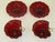 Exquisite Venetian Desert Bowls Glass. The colors are red and with interior real gold gilding. Thay have a nice fluted...
