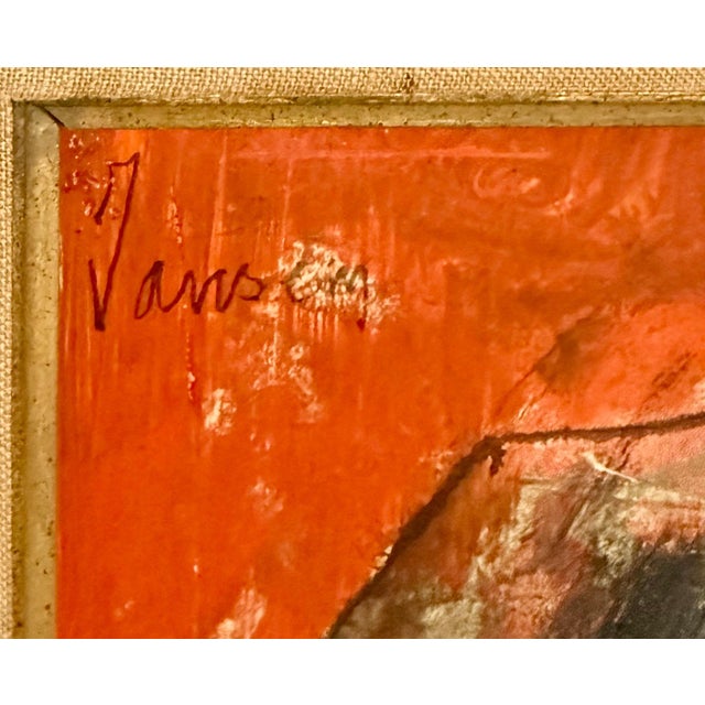 Modern Jean Jansem, Oil Painting Woman Portrait French Armenian Modernist Jean Jansem Ecole De Paris For Sale - Image 3 of 7