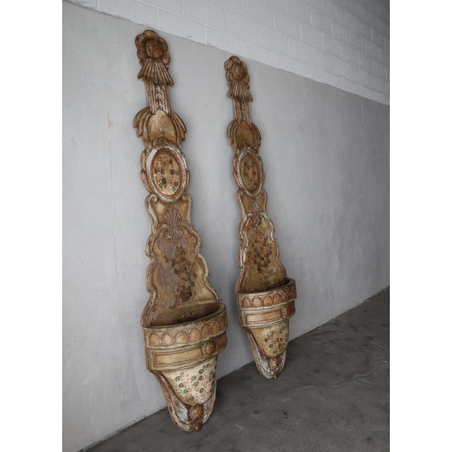 8ft Tall Pair of Antique European Wood Jardiniere Garden Planters For Sale In Las Vegas - Image 6 of 12