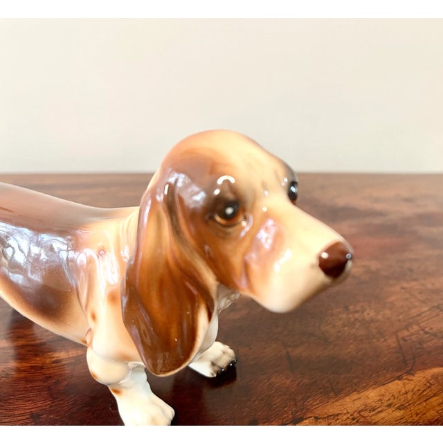 White English Porcelain Basset Hound Figurine For Sale - Image 8 of 13