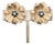 Vintage Signed Boucher Goldtone Faux-Sapphire Flower Clip Earrings- 2 Pieces For Sale