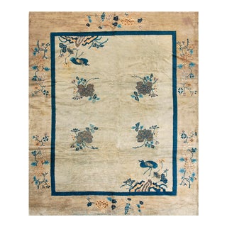 1920s Antique Chinese Art Deco Rug 8'3" X 9'8" For Sale
