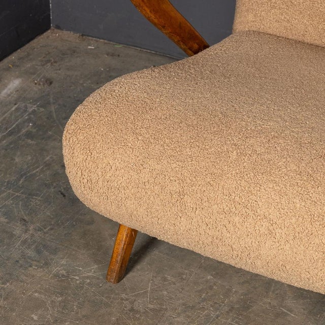 20th Century Italian Sofa and Armchairs in Toffee Bouclé by Paulo Buffa, 1950s, Set of 3 For Sale - Image 9 of 18