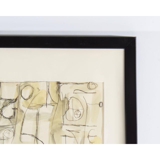 Paint 1961 Abstract Ink and Watercolor Painting by Harry Hilson For Sale - Image 7 of 8