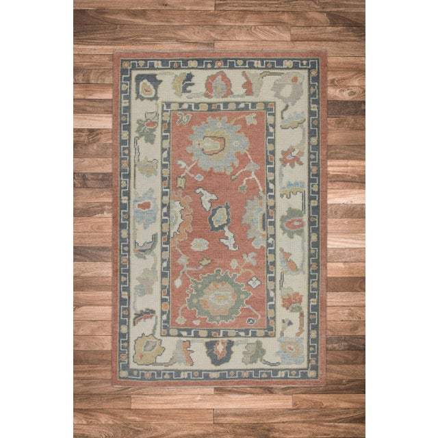 Red Handwoven Turkish Oushak Rug 3'8" X 5'8" For Sale In Houston - Image 6 of 6