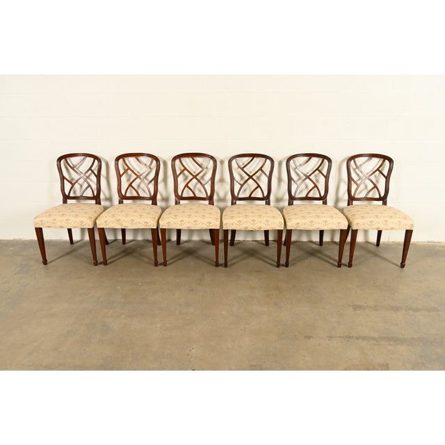 Kindel Furniture Kindel Furniture Style Federal Carved Mahogany Dining Chairs, Set of Six For Sale - Image 4 of 13