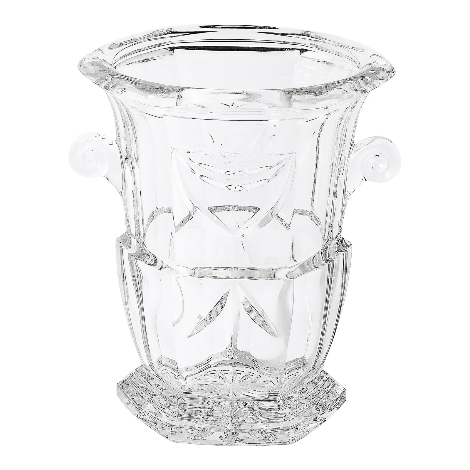 Art Deco Cut Crystal Ice Bucket Signed Artisanat De Lorraine | Chairish