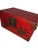 A circa 1900 large red Chinese lacquer box. Box has birds on front, original clasp, ring handles on the sides and an...