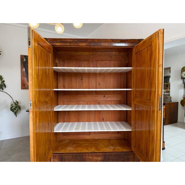 Antique Biedermeier Cabinet Chest in Walnut For Sale - Image 11 of 14