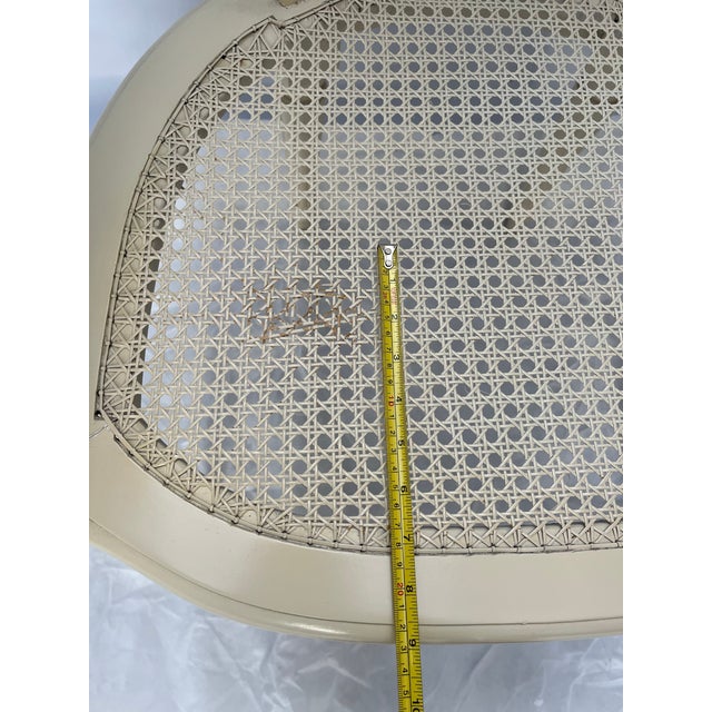 Vintage Painted Caned Louis XVI Fauteuil Chairs a Pair For Sale - Image 10 of 12