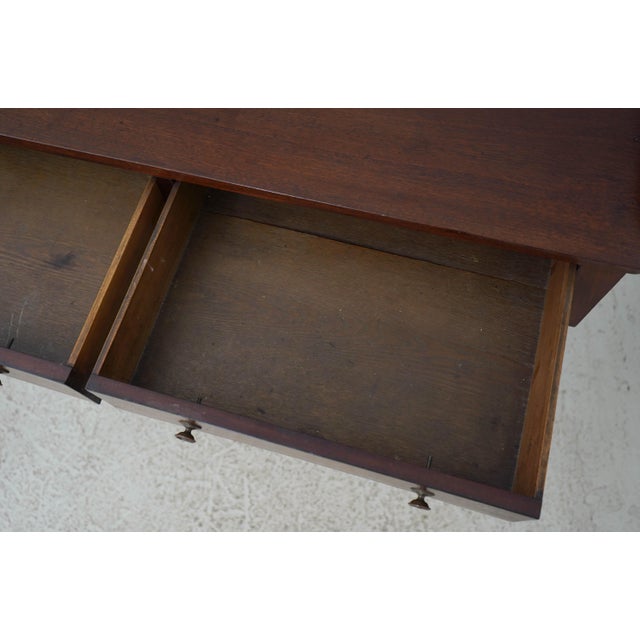 19th Century Antique 19th Century 2 Drawer Mahogany Sheraton Server Desk For Sale - Image 5 of 18