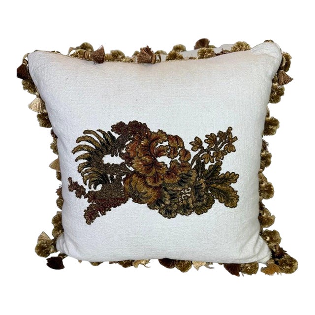 Elegant White Linen Pillows by Melissa Levinson, Rococo Style, Usa For Sale
